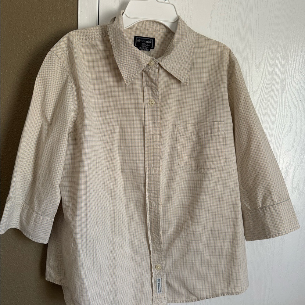 Abercrombie & Fitch Tan Blouse 3/4 Sleeves